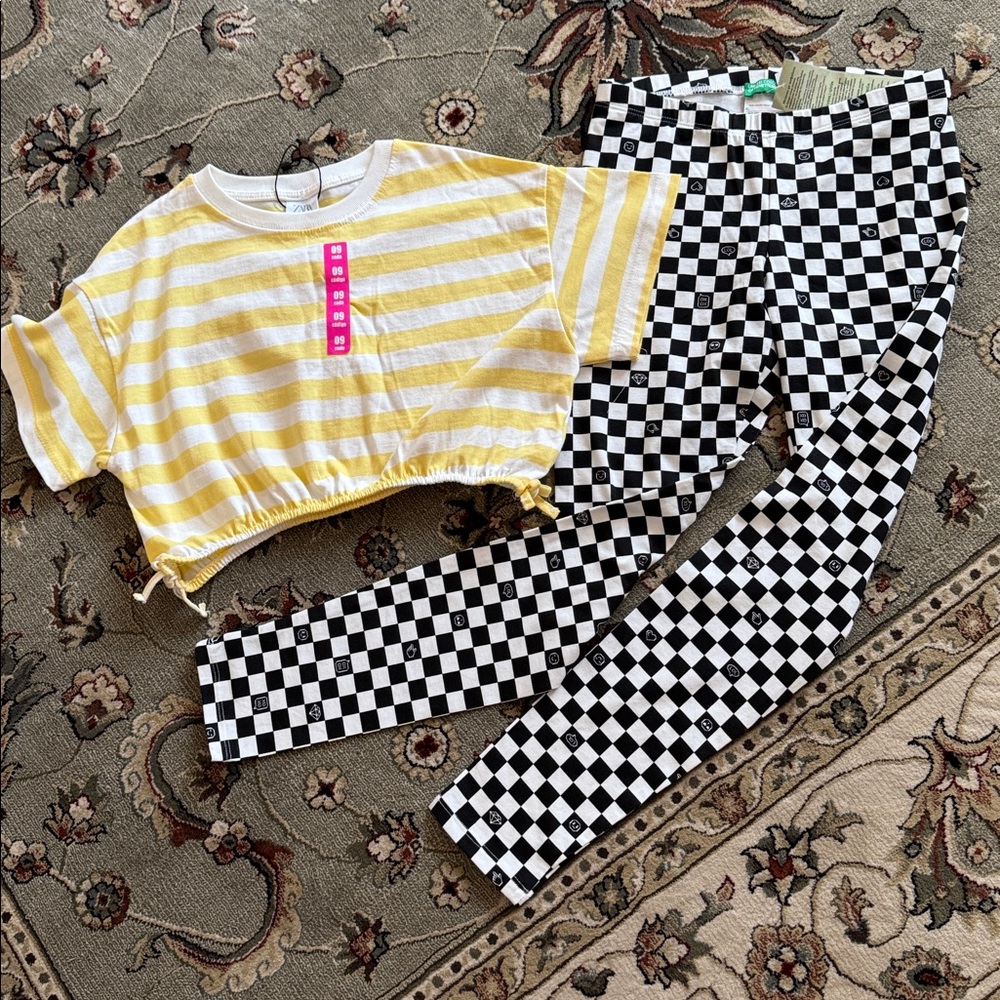 ZARA Yellow Striped Kids Shirt Zara size 9